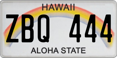 HI license plate ZBQ444