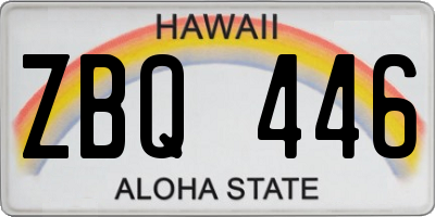 HI license plate ZBQ446
