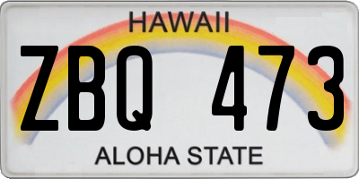 HI license plate ZBQ473