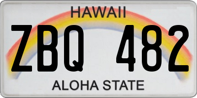 HI license plate ZBQ482