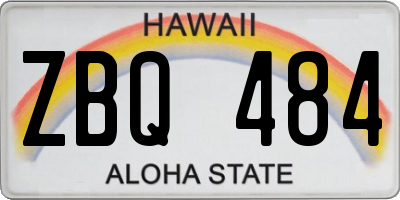 HI license plate ZBQ484