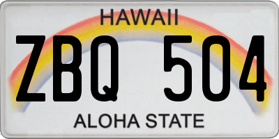 HI license plate ZBQ504