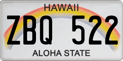HI license plate ZBQ522