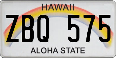 HI license plate ZBQ575