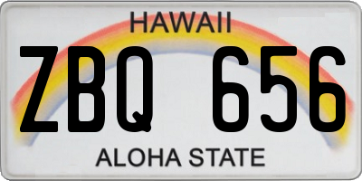 HI license plate ZBQ656