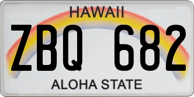 HI license plate ZBQ682