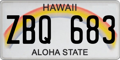 HI license plate ZBQ683