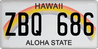 HI license plate ZBQ686