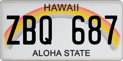 HI license plate ZBQ687