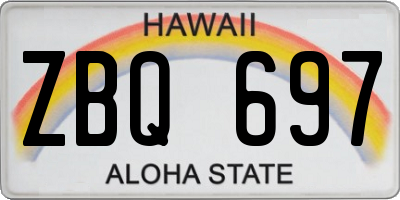 HI license plate ZBQ697