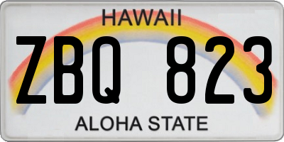 HI license plate ZBQ823