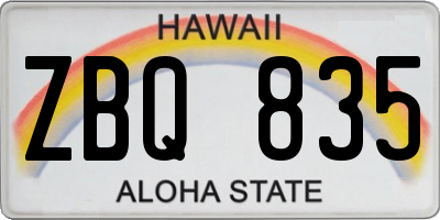 HI license plate ZBQ835