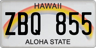 HI license plate ZBQ855