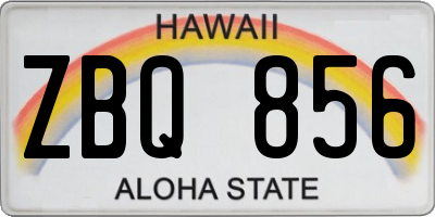 HI license plate ZBQ856