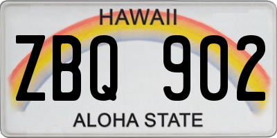 HI license plate ZBQ902