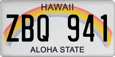 HI license plate ZBQ941