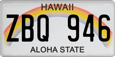 HI license plate ZBQ946