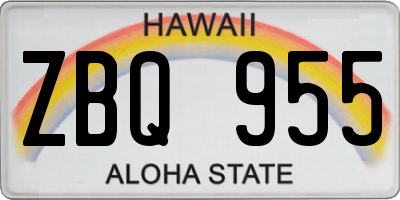 HI license plate ZBQ955