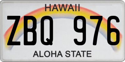 HI license plate ZBQ976