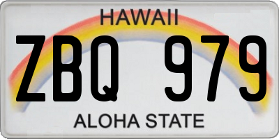 HI license plate ZBQ979