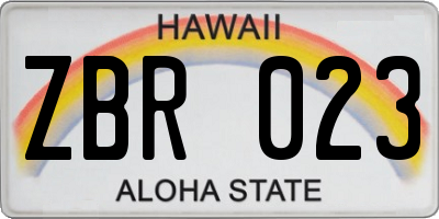 HI license plate ZBR023