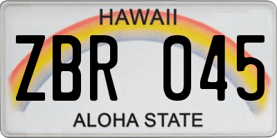 HI license plate ZBR045