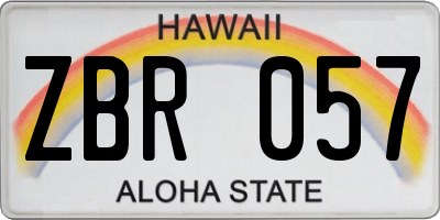 HI license plate ZBR057