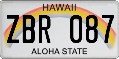 HI license plate ZBR087
