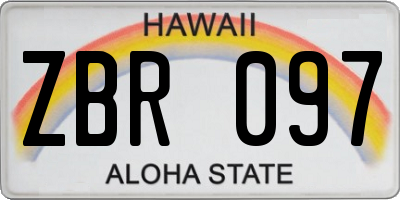 HI license plate ZBR097