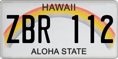 HI license plate ZBR112
