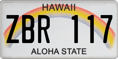 HI license plate ZBR117
