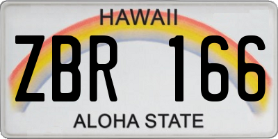 HI license plate ZBR166