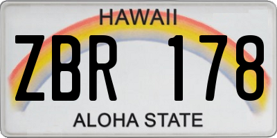 HI license plate ZBR178