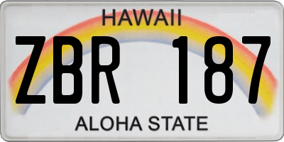HI license plate ZBR187