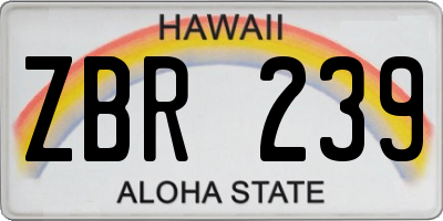 HI license plate ZBR239