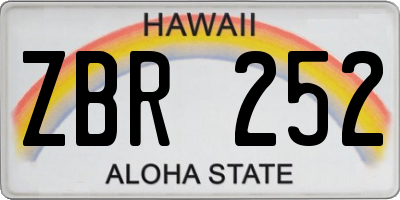 HI license plate ZBR252