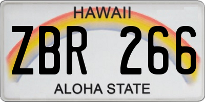 HI license plate ZBR266