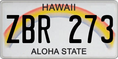 HI license plate ZBR273
