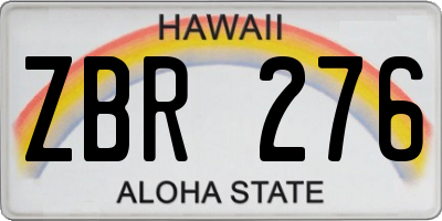 HI license plate ZBR276