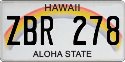 HI license plate ZBR278