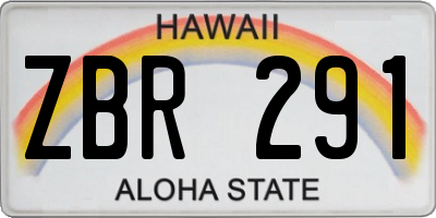 HI license plate ZBR291