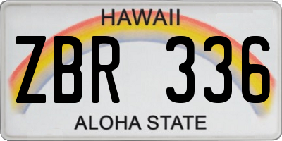 HI license plate ZBR336