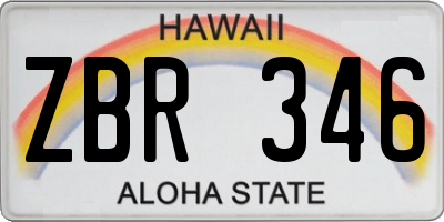 HI license plate ZBR346
