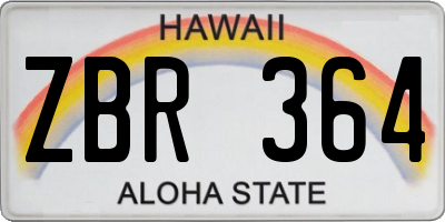 HI license plate ZBR364