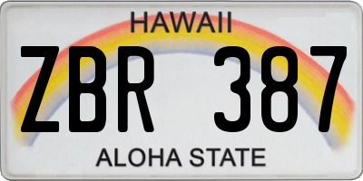 HI license plate ZBR387
