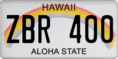 HI license plate ZBR400