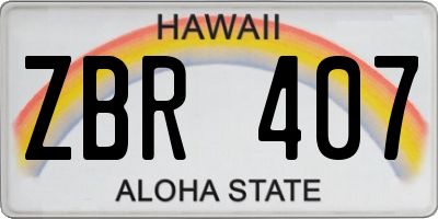 HI license plate ZBR407