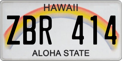 HI license plate ZBR414