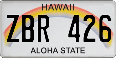 HI license plate ZBR426