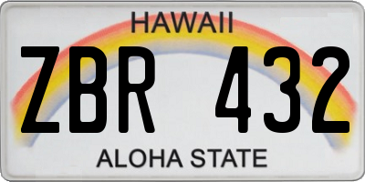HI license plate ZBR432